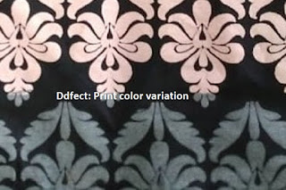 Printing defect in garment panels