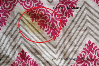 Oil stains in garment