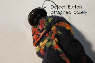 Button attach loosely